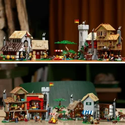 Lego icons 10332 piazza della città medievale, kit modellismo per adulti da costruire con 8 minifigure, regalo per lui o lei><noscript><img width=