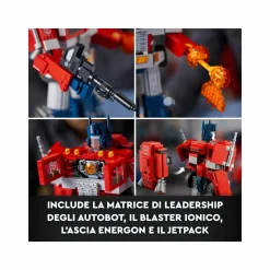 Lego icons optimus prime, modellino da costruire 2 in 1 del leader dei transformers, set da collezione per adulti, 10302><noscript><img width=