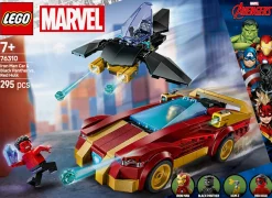 LEGO SUPER HEROES Lego marvel 76310 auto di iron man car e black panther contro hulk rosso, macchina giocattolo, aereo e 3 minifigure, bambini7+> Mattoncini