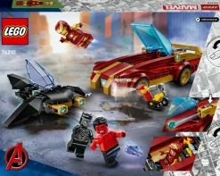 LEGO SUPER HEROES Lego marvel 76310 auto di iron man car e black panther contro hulk rosso, macchina giocattolo, aereo e 3 minifigure, bambini7+><noscript><img width=