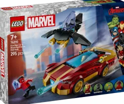 LEGO SUPER HEROES Lego marvel 76310 auto di iron man car e black panther contro hulk rosso, macchina giocattolo, aereo e 3 minifigure, bambini7+><noscript><img width=