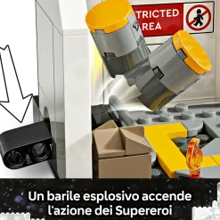 LEGO SUPER HEROES Lego marvel 76314 azione di battaglia captain america: civil war, 8 minifigure avengers e aereo giocattolo quinjet, bambini 10+><noscript><img width=