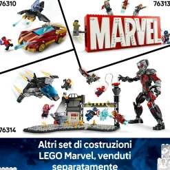 LEGO SUPER HEROES Lego marvel 76307 mech di iron man contro ultron – action figure giocattolo da costruire con 2 minifigure, gioco bambini 6+><noscript><img width=