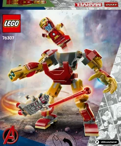 LEGO SUPER HEROES Lego marvel 76307 mech di iron man contro ultron – action figure giocattolo da costruire con 2 minifigure, gioco bambini 6+><noscript><img width=