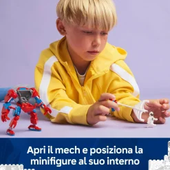 LEGO SUPER HEROES Lego marvel 76308 mech di spider-man contro anti-venom, action figure giocattolo snodabile con 2 minifigure, giochi bambini 6+><noscript><img width=