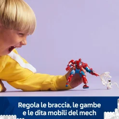 LEGO SUPER HEROES Lego marvel 76308 mech di spider-man contro anti-venom, action figure giocattolo snodabile con 2 minifigure, giochi bambini 6+><noscript><img width=