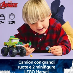 LEGO SUPER HEROES Lego marvel 76312 truck di hulk contro thanos – camion giocattolo per supereroi con 2 minifigure, giochi per bambini 7+ anni> Mattoncini