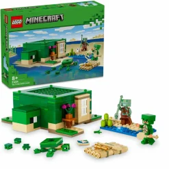 Lego minecraft 21254 beach house della tartaruga, casa giocattolo da costruire per bambini di 8+ anni con personaggi e animali> Costruzioni Per Adulti|Mattoncini