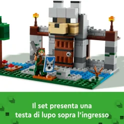 Lego minecraft 21261 il castello del lupo giocattolo da costruire con personaggi e animali, giochi di ruolo per bambini 8+><noscript><img width=