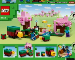 Lego minecraft 21260 il giardino del ciliegio in fiore, modello di bioma con 1 personaggio e animali, giochi per bambini 8+> Mattoncini