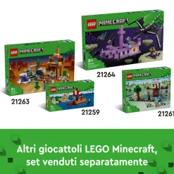 Lego minecraft 21260 il giardino del ciliegio in fiore, modello di bioma con 1 personaggio e animali, giochi per bambini 8+><noscript><img width=