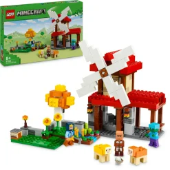 Lego minecraft 21262 la fattoria del mulino a vento giocattolo da costruire con personaggi e animali, giochi per bambini 8+> Mattoncini
