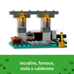 Lego minecraft 21252 l’armeria con personaggio alex, accessori e armi giocattolo per bambini di 7+ anni e fan del videogioco> Mattoncini