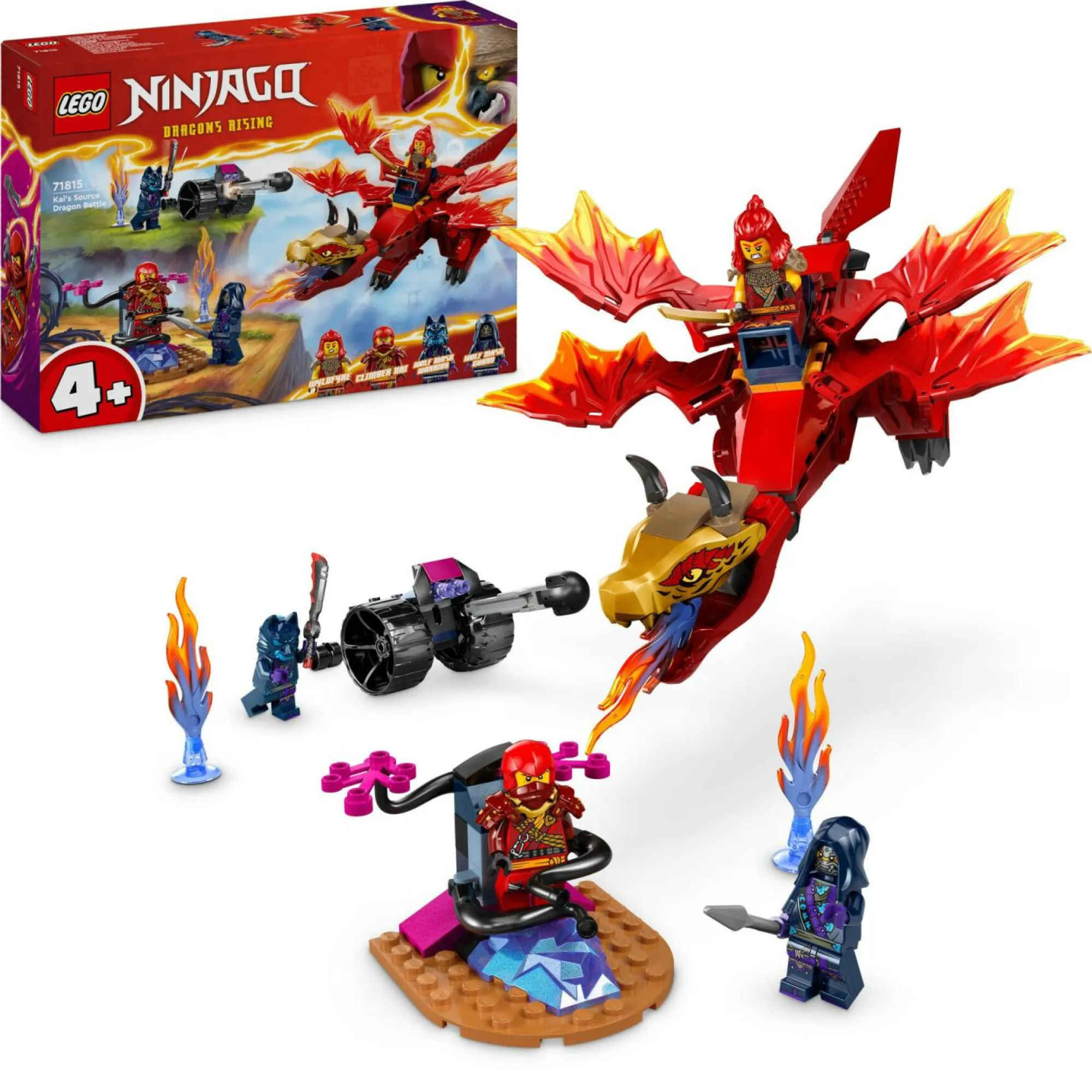 Lego ninjago 71815 battaglia del drago sorgente di kai, drago giocattolo da costruire, gioco per bambini 4+ con starter brick> Mattoncini