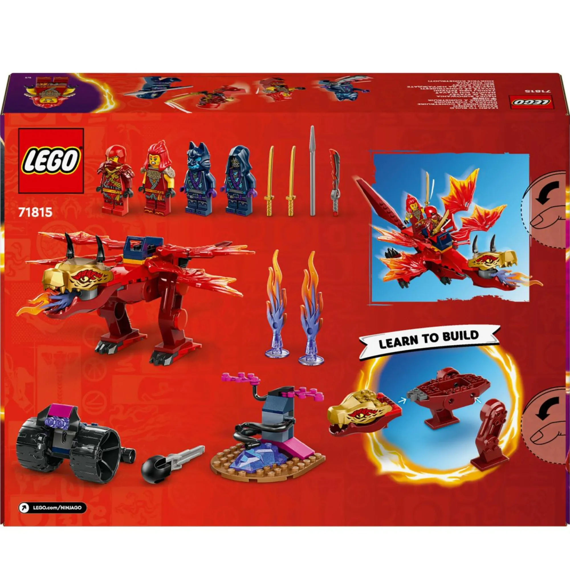Lego ninjago 71815 battaglia del drago sorgente di kai, drago giocattolo da costruire, gioco per bambini 4+ con starter brick> Mattoncini