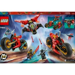 Lego ninjago 71844 veicolo combattimento ninja: 2 moto, aereo, 6 minifigure 8+> Mattoncini