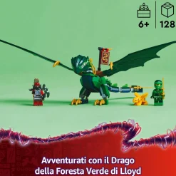 LEGO NINJAGO drago della foresta verde di lloyd – giocattolo snodabile da costruire con 2 minifigure e armi, giochi bambini 6+> Mattoncini