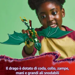 LEGO NINJAGO drago della foresta verde di lloyd – giocattolo snodabile da costruire con 2 minifigure e armi, giochi bambini 6+><noscript><img width=