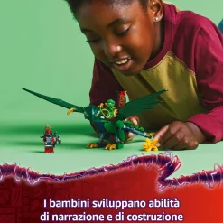 LEGO NINJAGO drago della foresta verde di lloyd – giocattolo snodabile da costruire con 2 minifigure e armi, giochi bambini 6+><noscript><img width=