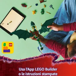 LEGO NINJAGO drago della foresta verde di lloyd – giocattolo snodabile da costruire con 2 minifigure e armi, giochi bambini 6+><noscript><img width=