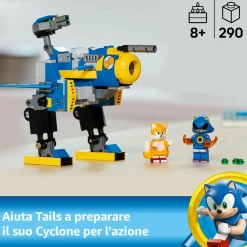 Lego sonic 77002 cyclone vs. metal sonic, giochi d’azione per bambini 8+ con mech robot giocattolo trasformabile e personaggio> Mattoncini