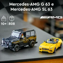 Lego speed champions 76924 mercedes-amg g 63 e mercedes-amg sl 63, 2 macchine giocattolo da costruire, auto per bambini 10+><noscript><img width=