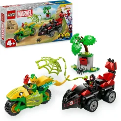 LEGO SUPER HEROES Lego spidey e i suoi fantastici amici 11198 inseguimento sui dino-veicoli di spin ed electro, giochi educativi per bambini 4+> Mattoncini