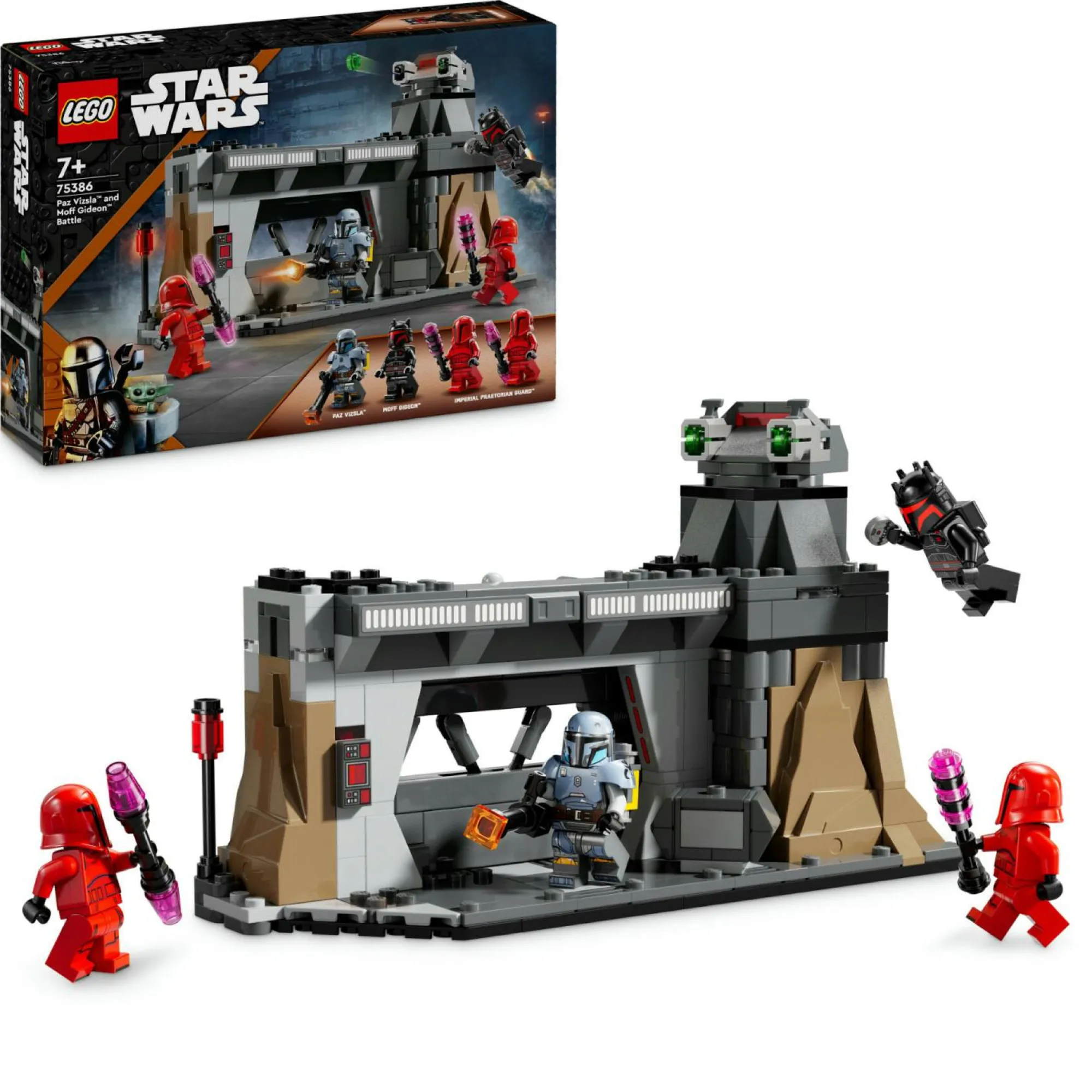 Lego star wars 75386 battaglia tra paz vizsla e moff gideon, giochi d’avventura per bambini 7+ da collezione con 4 minifigure> Mattoncini