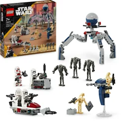 Lego star wars 75372 battle pack clone trooper e battle droid con veicolo giocattolo speeder bike, idea regalo bambini 7+ anni> Mattoncini
