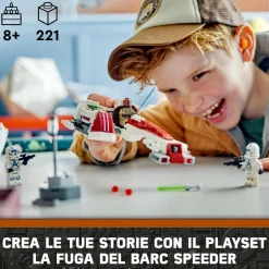 Lego star wars 75378 la fuga del barc speeder, giocattolo dal film the mandalorian, giochi per bambini 8+ con grogu (baby yoda)><noscript><img width=