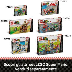 LEGO® Super Mario™ Lego super mario 72035 mario kart : officina di toad, garage giocattolo con macchina e 2 personaggi, giochi per bambini 8+><noscript><img width=
