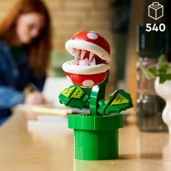 Lego super mario 71426 pianta piranha, personaggio snodabile con tubo e 2 monete, kit modellismo per adulti, idea regalo><noscript><img width=