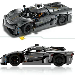 Lego technic 42173 hypercar koenigsegg jesko absolut grigia, modellino di auto da costruire, macchina giocattolo bambini 10+><noscript><img width=