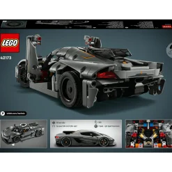Lego technic 42173 hypercar koenigsegg jesko absolut grigia, modellino di auto da costruire, macchina giocattolo bambini 10+><noscript><img width=