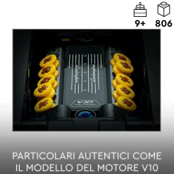 Lego technic 42161 lamborghini huracán tecnica, modellino di auto da costruire, macchina giocattolo per bambini> Costruzioni Per Adulti|Mattoncini