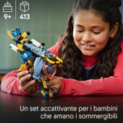 LEGO TECHNIC 42201 sottomarino per esplorazioni abissali, giocattolo con eliche mobili e cabina apribile, giochi bambini 9+> Mattoncini
