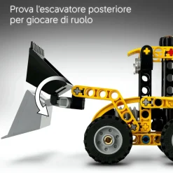 LEGO TECHNIC scavatrice a cucchiaia rovescia, giochi per bambini 7+, veicolo con escavatore posteriore, pala e stabilizzatori><noscript><img width=
