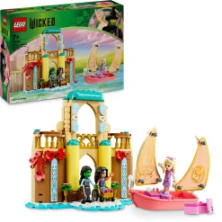 Lego wicked 75681 glinda, elphaba e nessarose all’università di shiz, giochi per bambini 7+ con barca e casa delle bambole> Mattoncini