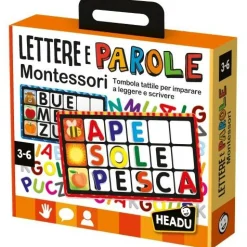 HEADU Lettere e parole montessori. tombola tattile per imparare a leggere e scrivere. montessori. 3-6 anni> Primi Apprendimenti
