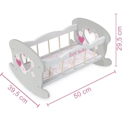 LOVE BEBE' Lettino per bambole con base basculante e copertina coordinata – love bebé><noscript><img width=
