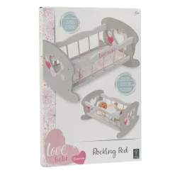 LOVE BEBE' Lettino per bambole con base basculante e copertina coordinata – love bebé><noscript><img width=