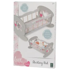 LOVE BEBE' Lettino per bambole con base basculante e copertina coordinata – love bebé><noscript><img width=