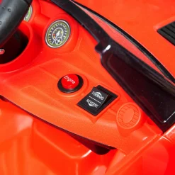 SUN&SPORT Macchina elettrica 6v telecomandata per bambini con luci, suoni realistici e velocità massima di 3 km/h – caricabatteria incluso – rossa><noscript><img width=