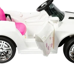 SUN&SPORT Macchina elettrica 6v telecomandata per bambini con luci, suoni realistici e velocità massima di 3 km/h – caricabatteria incluso – rosa><noscript><img width=