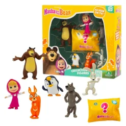 MASHA & ORSO Masha e orso set 7 personaggi – mini figure dettagliate con 1 personaggio esclusivo a sorpresa –> Mondi Immaginari