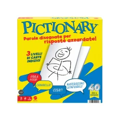 PICTIONARY Mattel games – , con indizi in italiano, pennarelli cancellabili, lavagnette e clessidra> Giochi In Scatola Per Famiglia