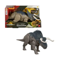 Jurassic World Mattel – nasutoceratopo ruggito selvaggio jw – dinosauro snodato con suoni e attacco coda> Action Figures