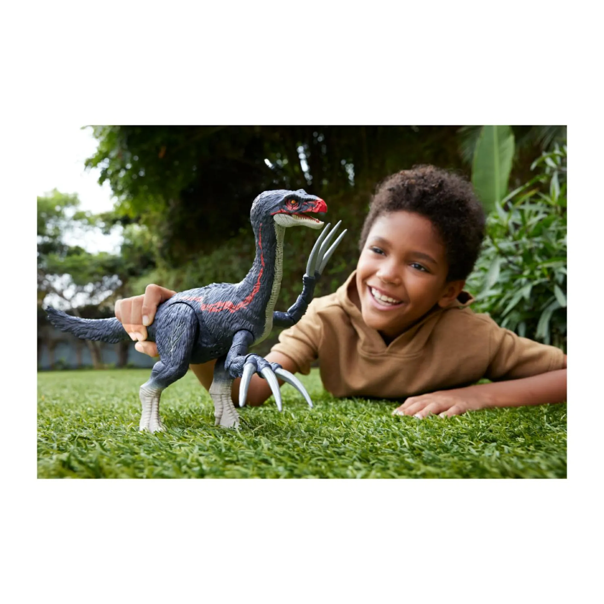 Jurassic World Mattel – terizinosauro attacca e ruggisci, dinosauro con azione d’attacco, ruggito ed effetti sonori> Action Figures