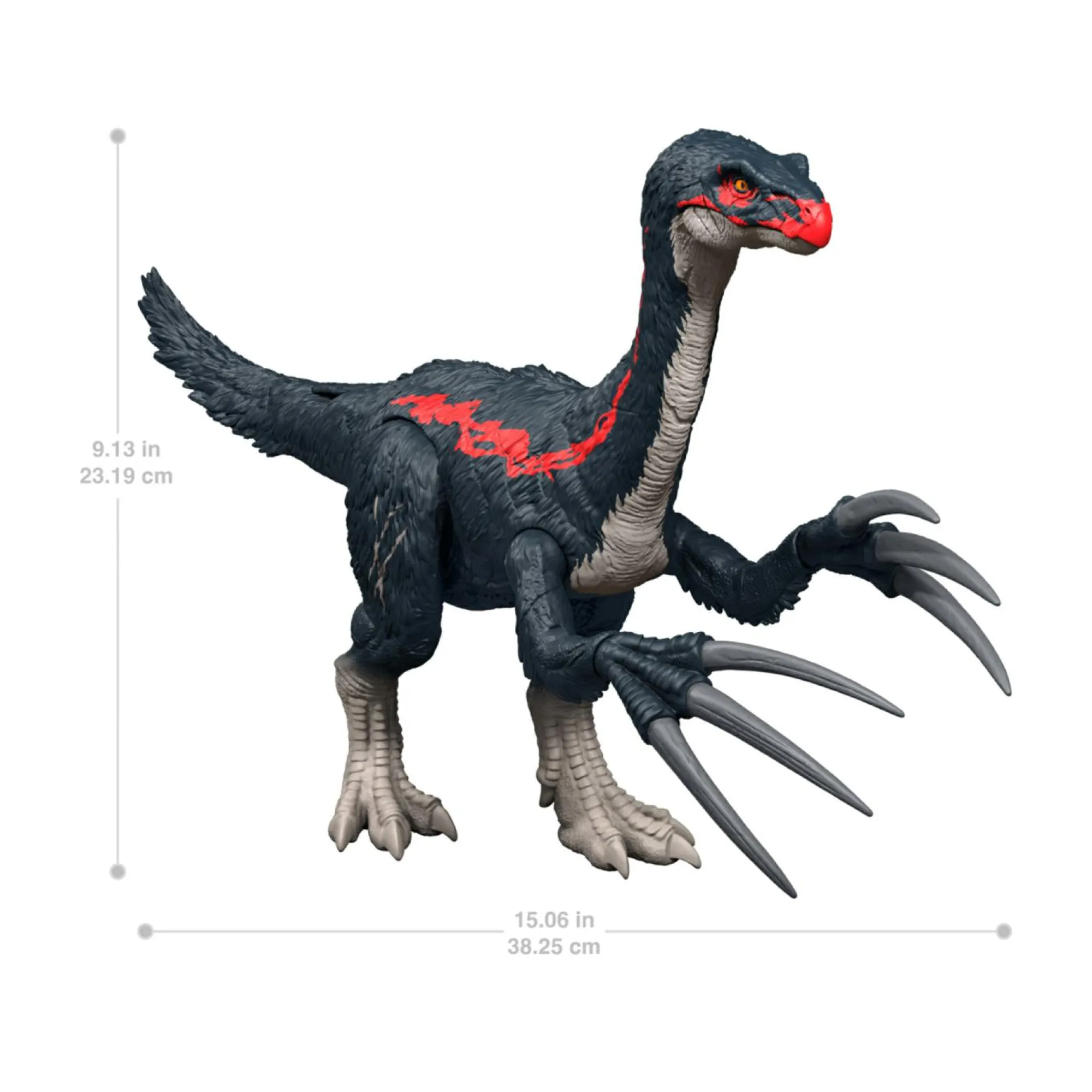 Jurassic World Mattel – terizinosauro attacca e ruggisci, dinosauro con azione d’attacco, ruggito ed effetti sonori> Action Figures