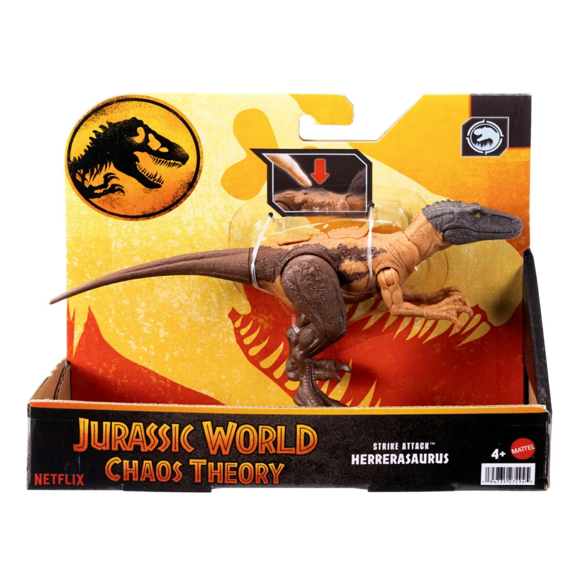 Jurassic World Mattel attacco fatale – herrerasaurus con articolazioni e azione d’attacco> Action Figures